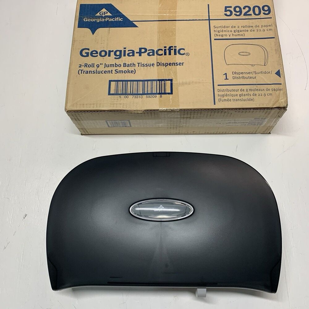 GP 2-roll 9" Jumbo Bath Tissue Dispenser (Tran Smoke) 59209  Brand New